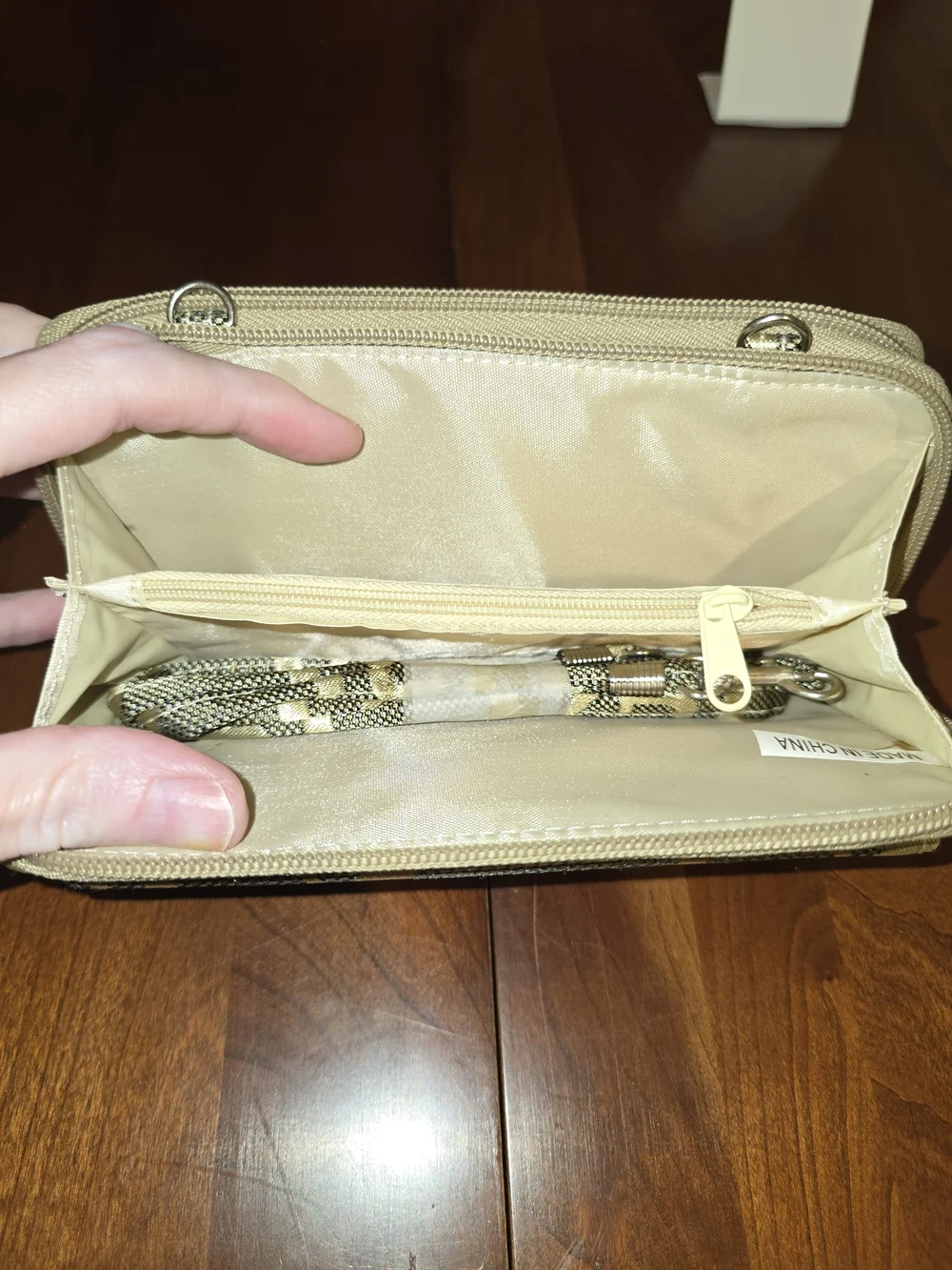 JC Fashion Gold Logo Zip-Around Women's Wallet / Crossbody, New with Tags!